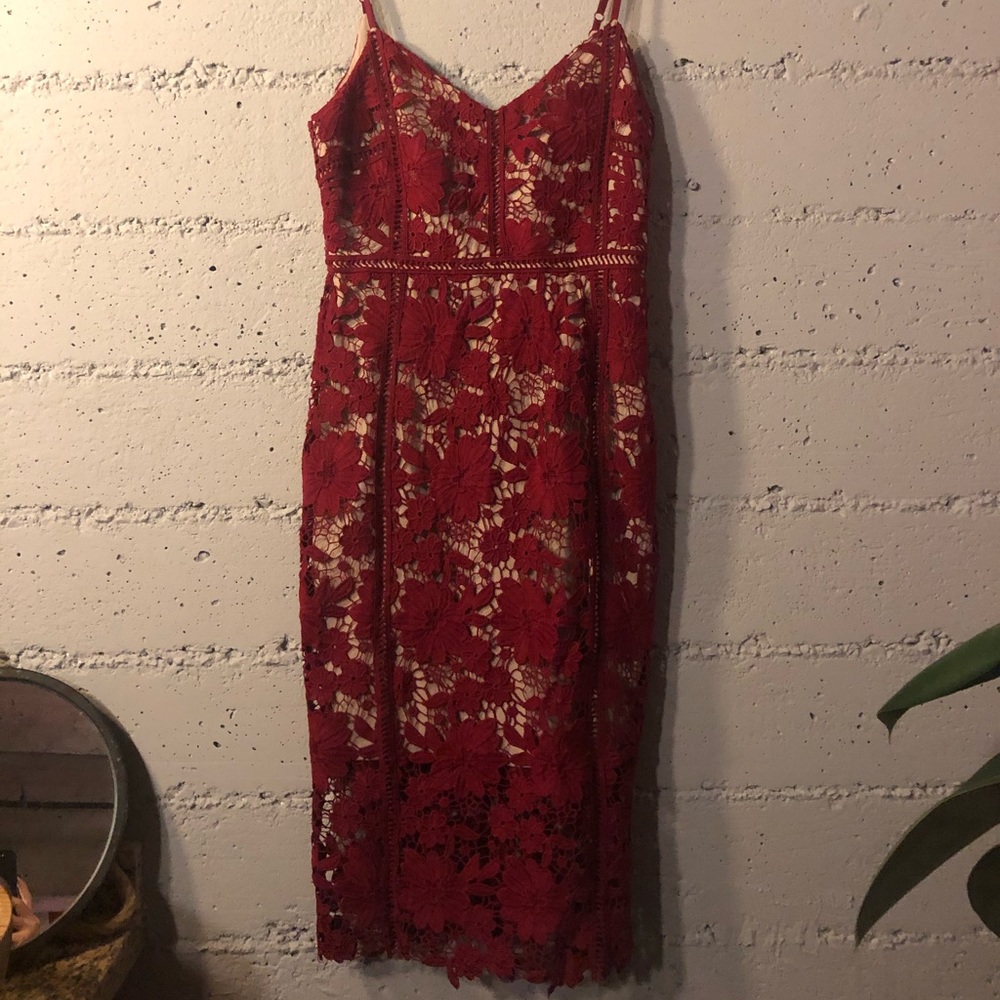 New Look Premium Red Lace Dress.